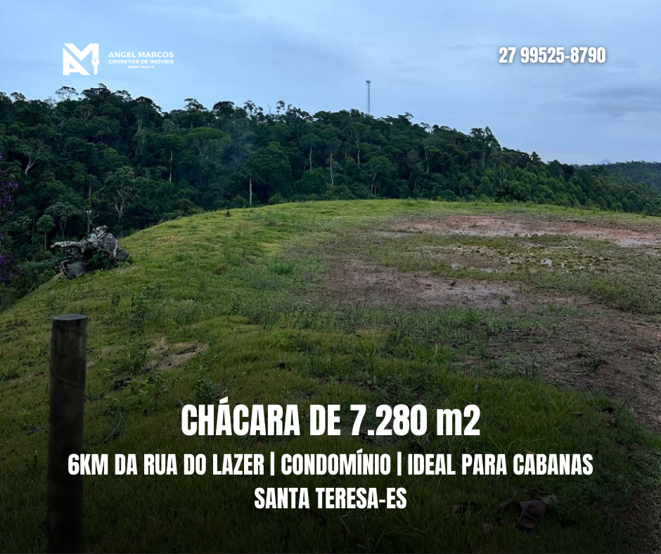 Chácara a venda em Santa Teresa de 7200m2, próxima a rua do lazer.